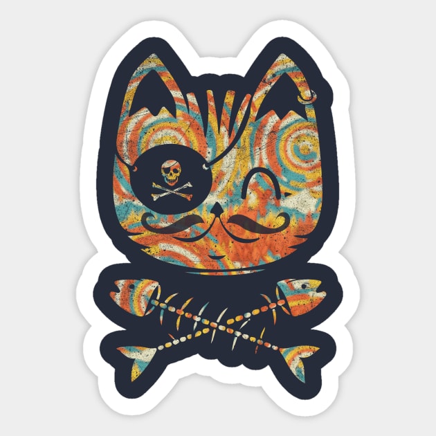 The Pirate Cat Sticker by Elefunk